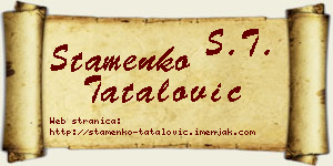 Stamenko Tatalović vizit kartica
